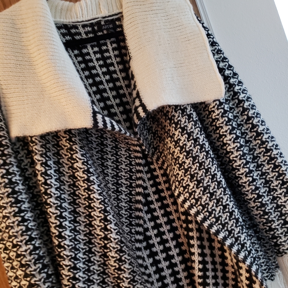 Apt 9 Black & White Sweater Cardigan